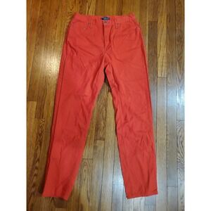Liz Claiborne Lizwear Red Tapered Leg High Rise Cotton Jeans Womens 12 Classic‎